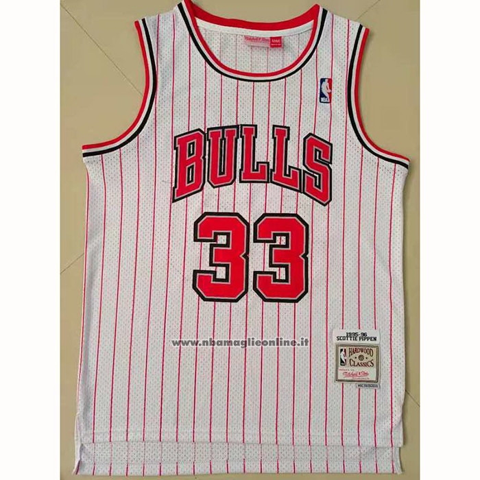 Maglia Chicago Bulls Scottie Pippen #33 Reload Hardwood Classics Bianco